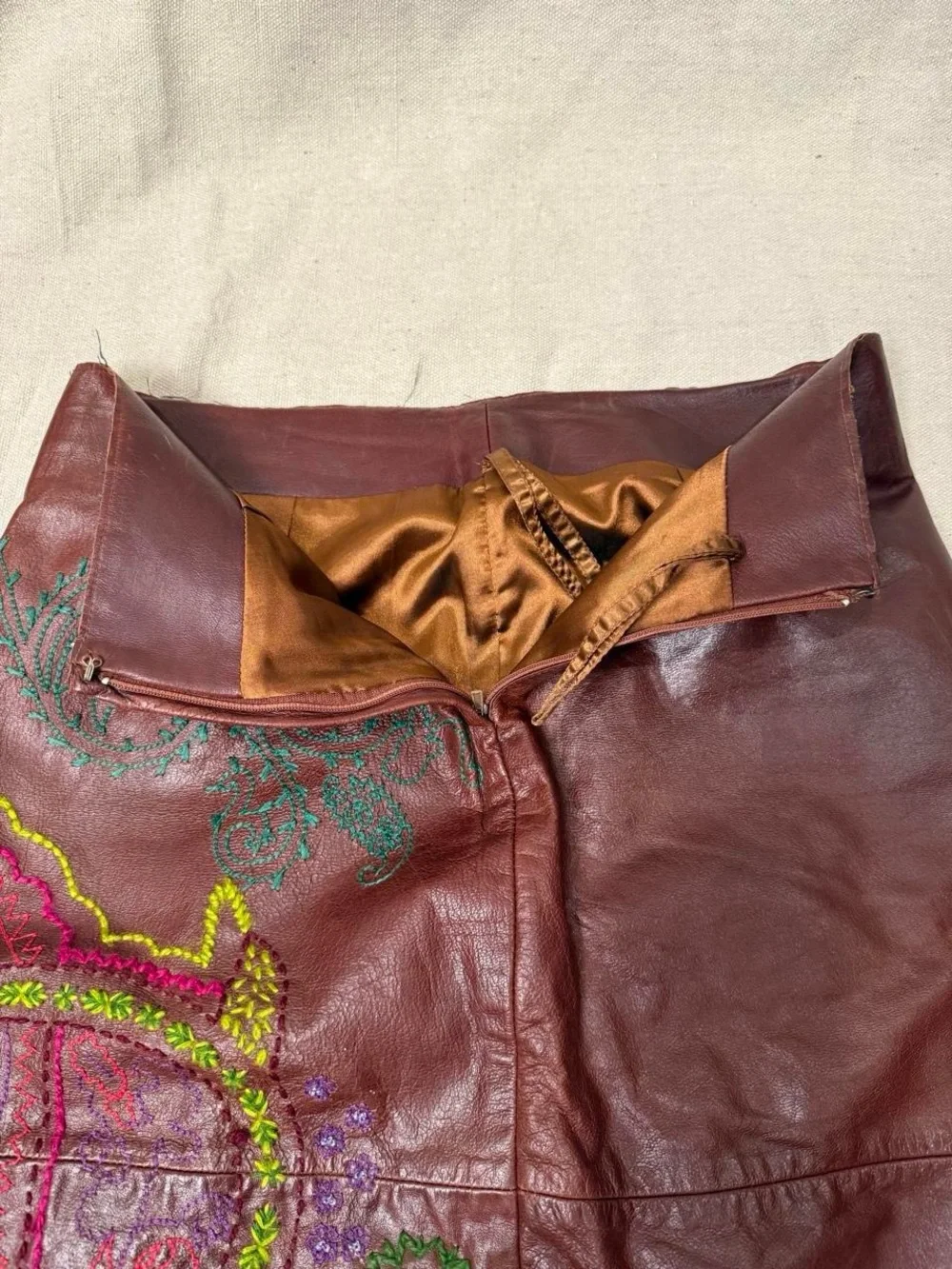 Anthropologie Sleeping on Snow leather skirt